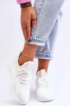 Clearance Big Star Shoes Damskie Wsuwane Sneakersy Big Star LL274712 Białe