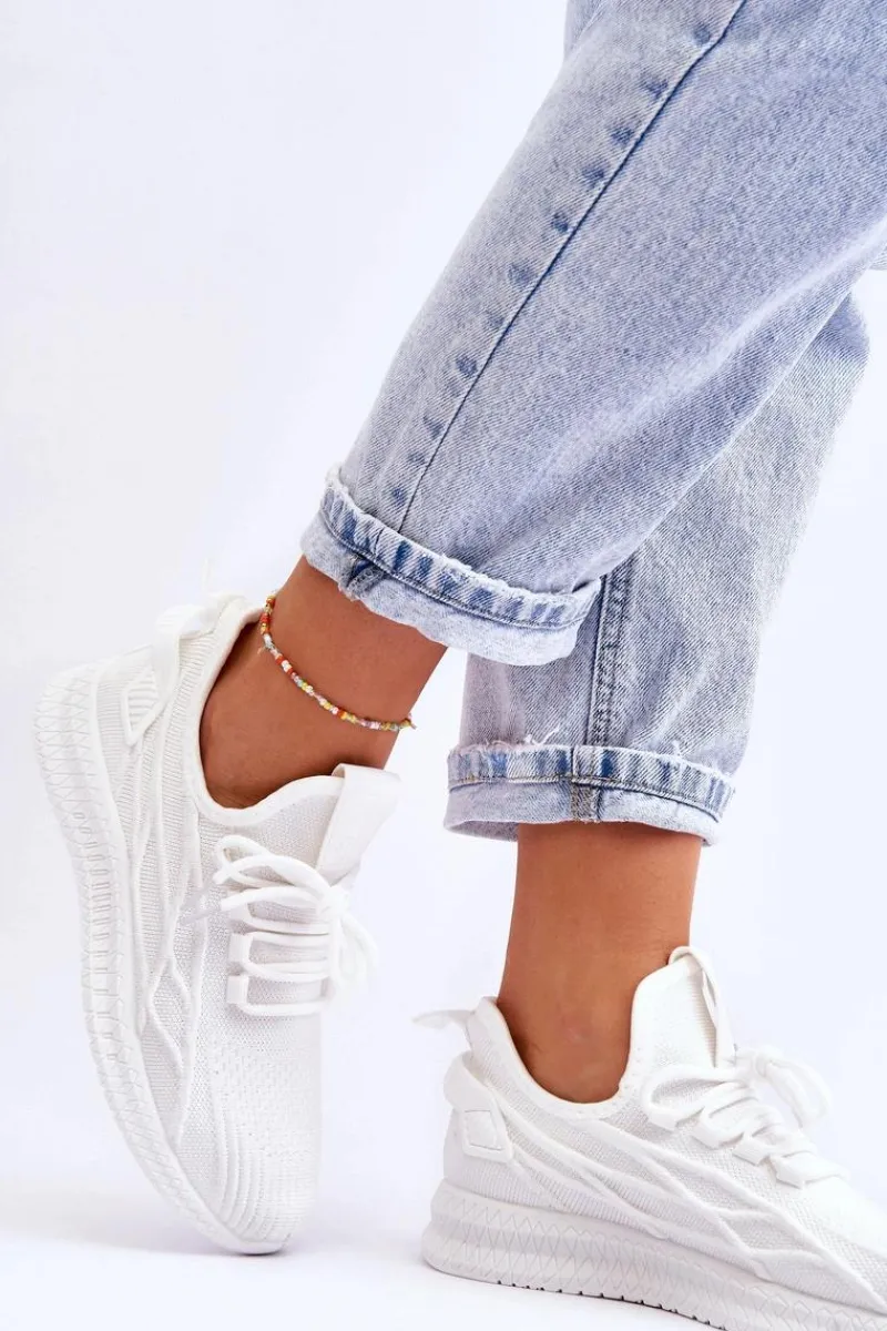 Clearance Big Star Shoes Damskie Wsuwane Sneakersy Big Star LL274712 Białe