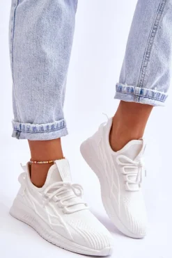 Clearance Big Star Shoes Damskie Wsuwane Sneakersy Big Star LL274712 Białe