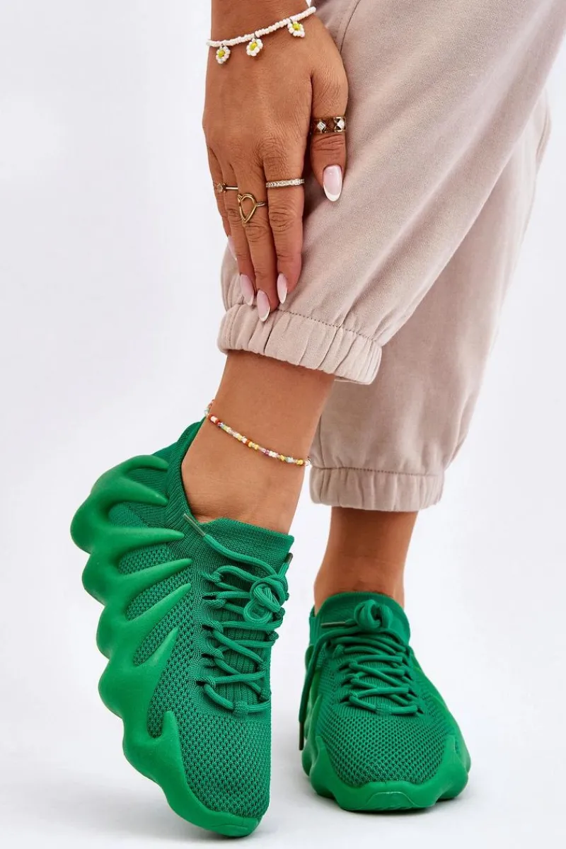 Sneakersy Damskie>Boto Damskie Wsuwane Sneakersy Zielone Myles