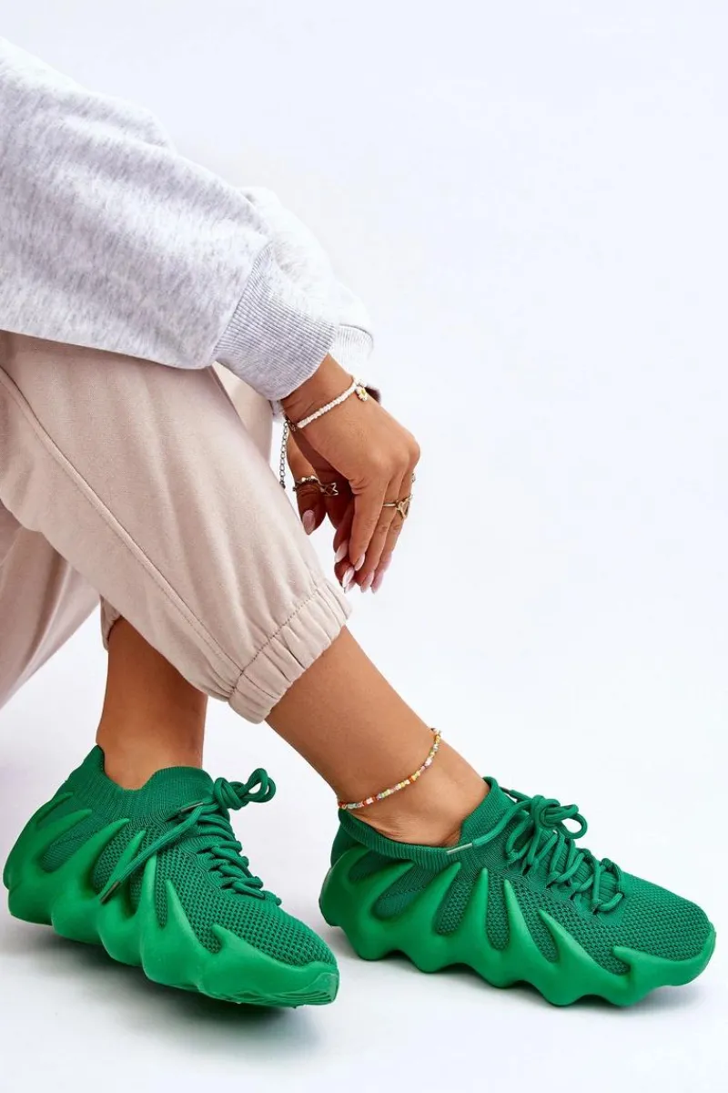 Sneakersy Damskie>Boto Damskie Wsuwane Sneakersy Zielone Myles