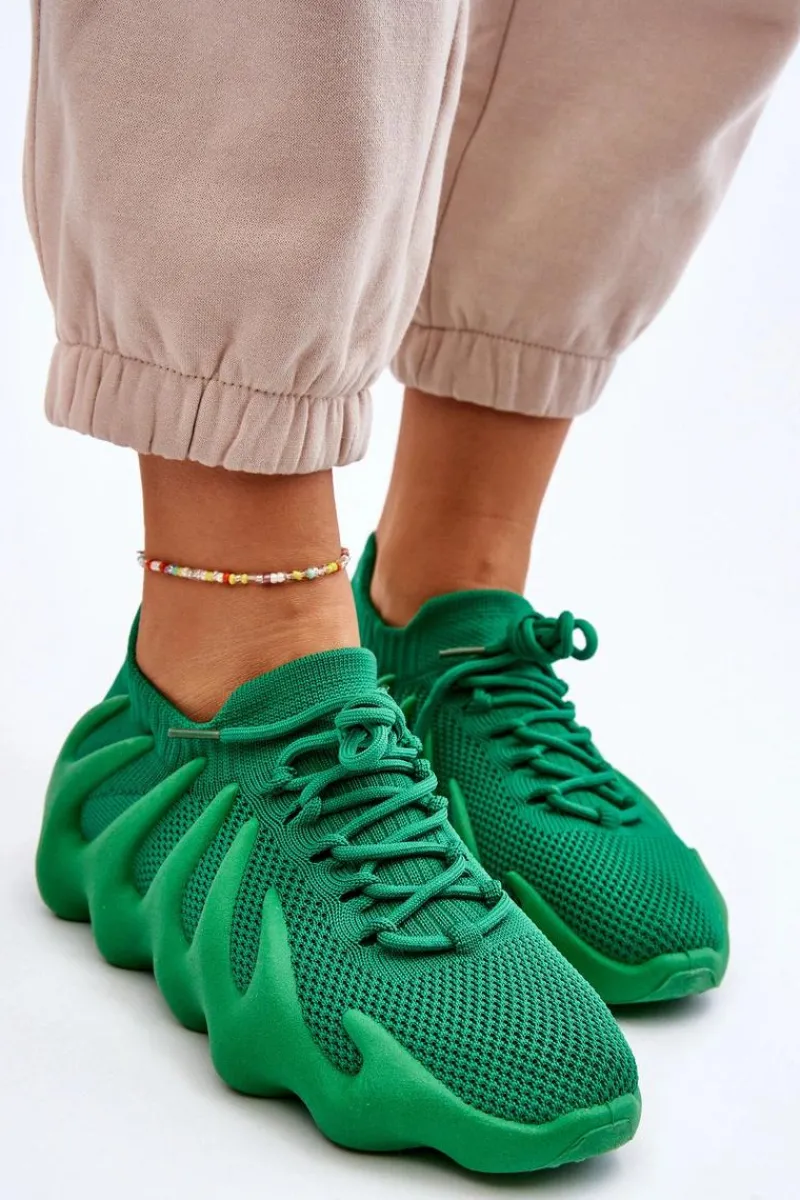 Sneakersy Damskie>Boto Damskie Wsuwane Sneakersy Zielone Myles