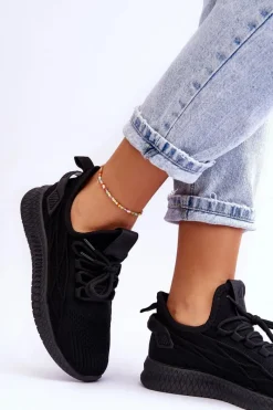 Outlet Damskie Wsuwane Sneakersy Big Star LL274711 Czarne Damskie Buty Sportowe Na Platformie|Buty Sportowe Big Star