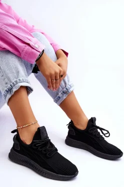 Outlet Damskie Wsuwane Sneakersy Big Star LL274711 Czarne Damskie Buty Sportowe Na Platformie|Buty Sportowe Big Star