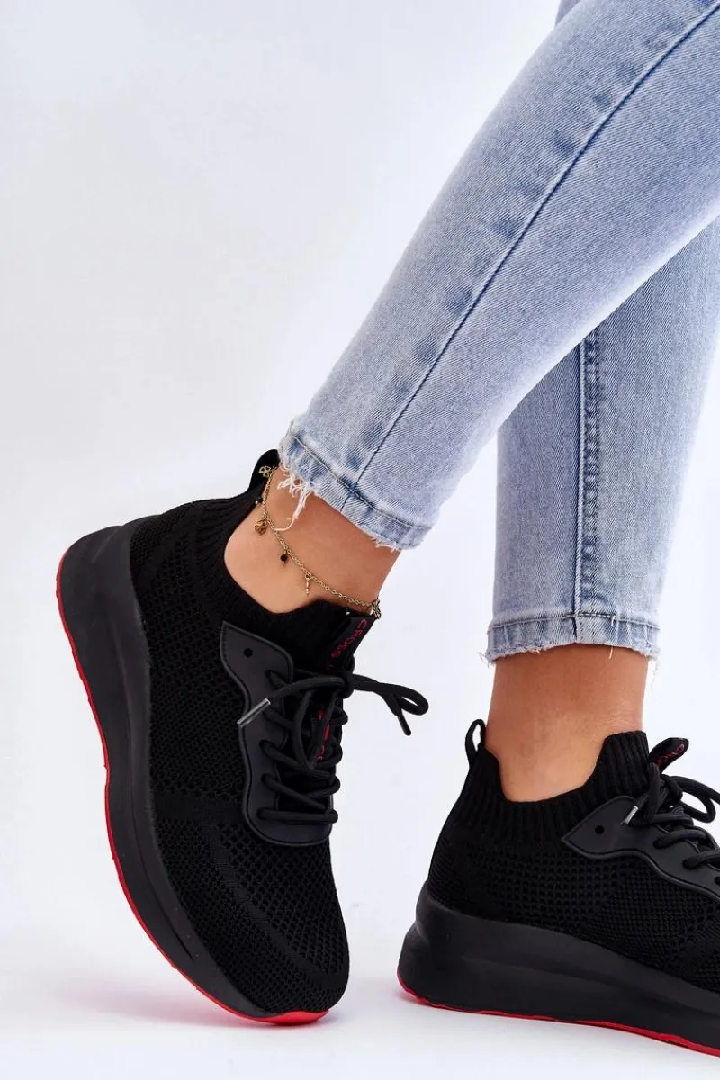 Buty Sportowe Na Platformie|Sneakersy Damskie>Cross Jeans Damskie Wsuwane Sneakersy LL2R4032C Czarne Czarny