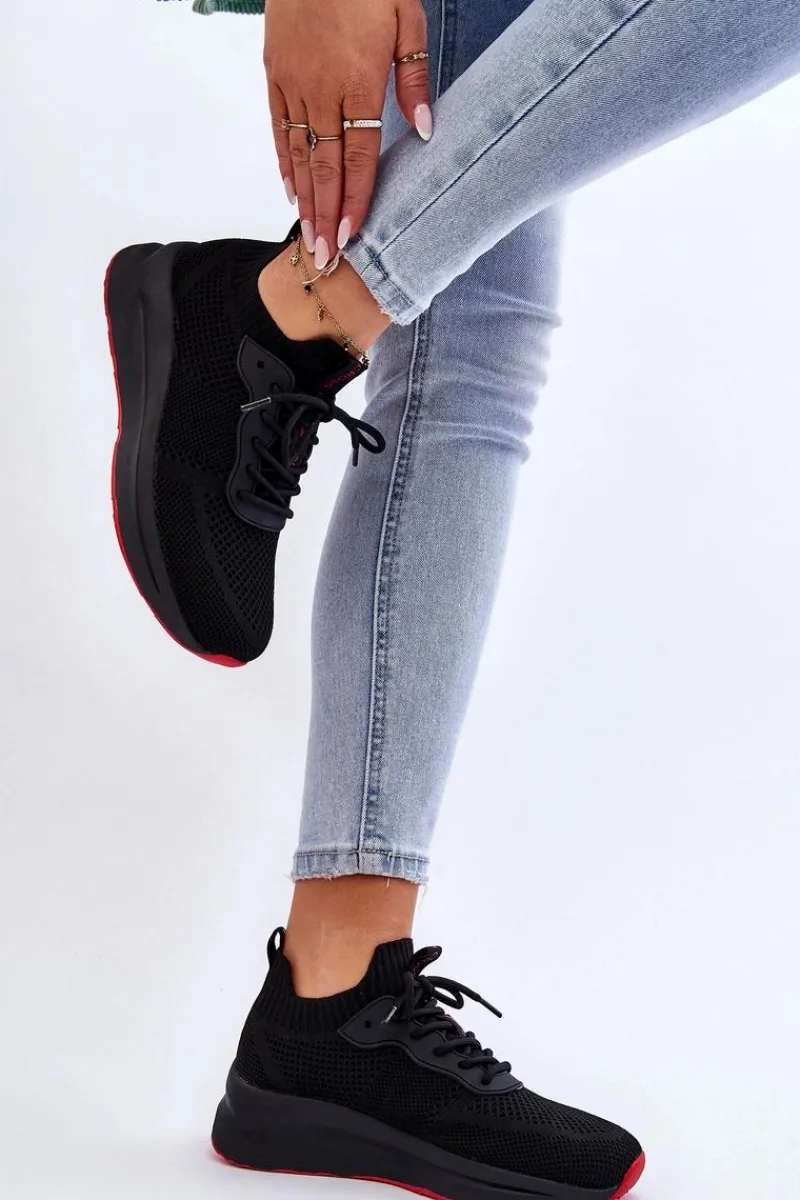 Buty Sportowe Na Platformie|Sneakersy Damskie>Cross Jeans Damskie Wsuwane Sneakersy LL2R4032C Czarne Czarny