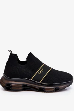 New Damskie Wsuwane Sportowe Buty LL2N4032 Czarne Damskie Buty Sportowe Na Platformie|Sneakersy Damskie