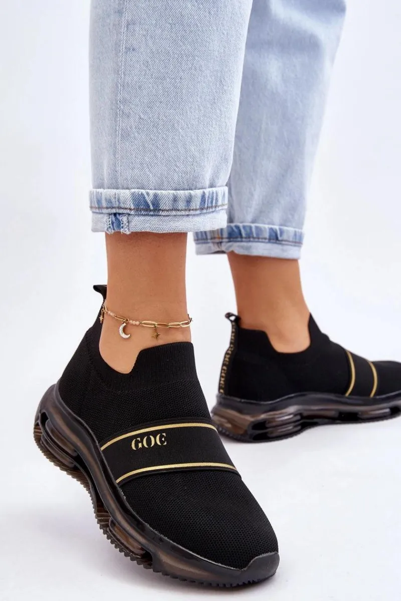 New Damskie Wsuwane Sportowe Buty LL2N4032 Czarne Damskie Buty Sportowe Na Platformie|Sneakersy Damskie