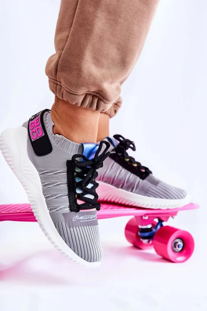Buty Sportowe Na Platformie|Sneakersy Damskie>Boto Damskie Wsuwane Sportowe Buty Sneakersy Szare Klayra Szary