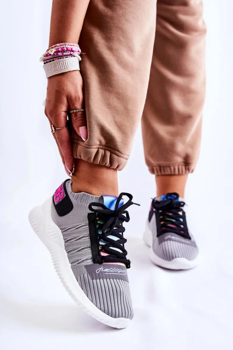 Buty Sportowe Na Platformie|Sneakersy Damskie>Boto Damskie Wsuwane Sportowe Buty Sneakersy Szare Klayra Szary