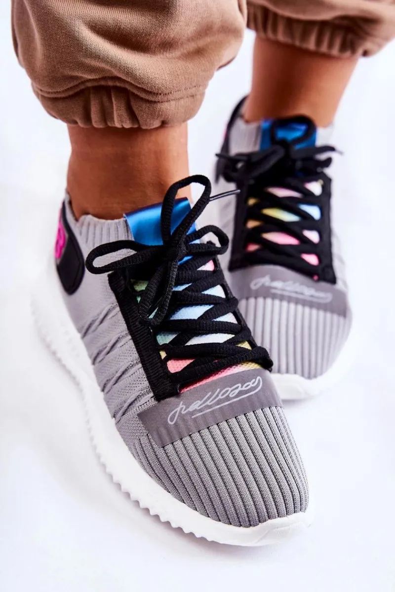 Buty Sportowe Na Platformie|Sneakersy Damskie>Boto Damskie Wsuwane Sportowe Buty Sneakersy Szare Klayra Szary