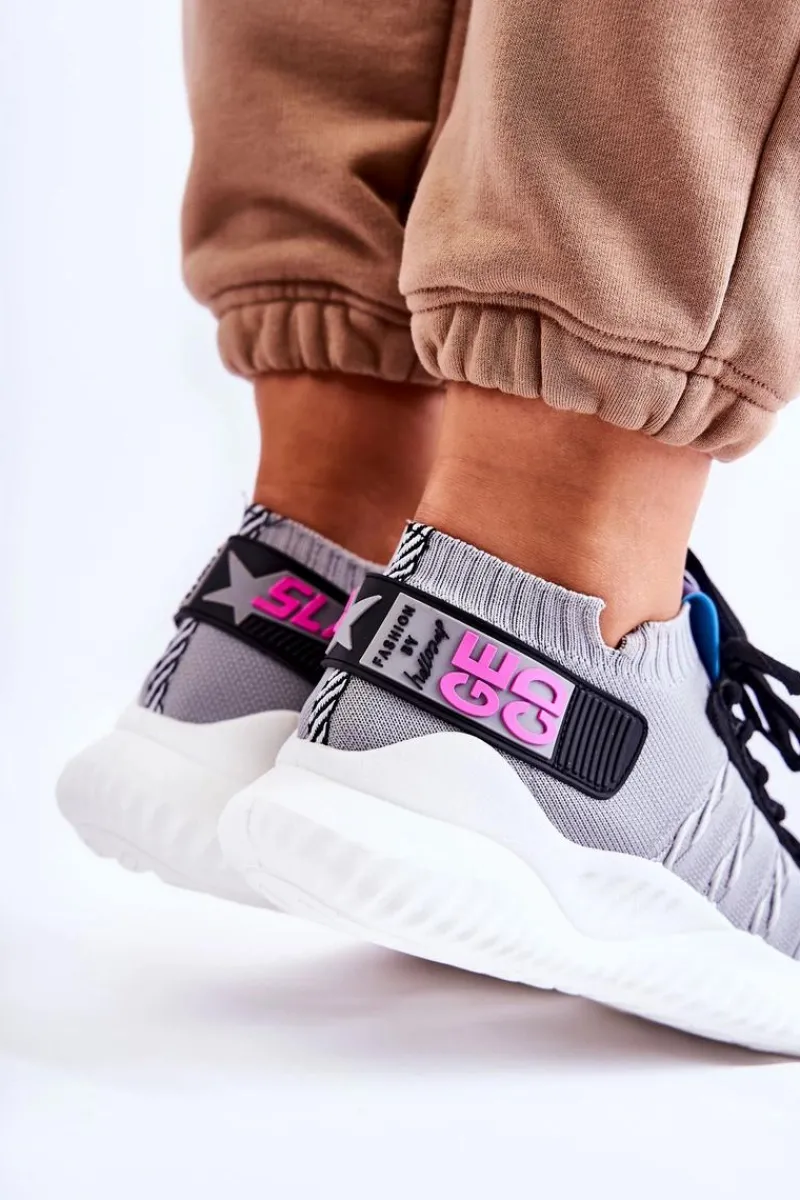 Buty Sportowe Na Platformie|Sneakersy Damskie>Boto Damskie Wsuwane Sportowe Buty Sneakersy Szare Klayra Szary