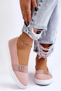 Trampki Damskie Slip-On|Trampki Damskie Big Star>Big Star Shoes Damskie Wsuwane Tenisówki Big Star LL274202 Nude