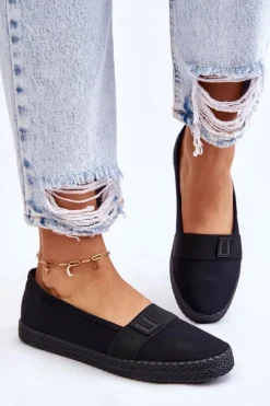 Best Damskie Wsuwane Tenisówki Big Star LL274200 Czarne Damskie Trampki Damskie Slip-On|Trampki Damskie Big Star