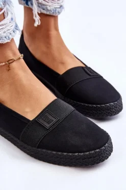 Best Damskie Wsuwane Tenisówki Big Star LL274200 Czarne Damskie Trampki Damskie Slip-On|Trampki Damskie Big Star