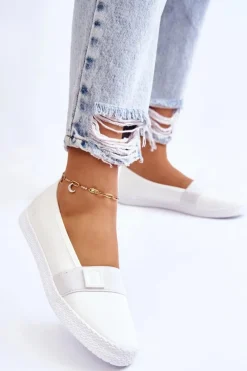 Sale Big Star Shoes Damskie Wsuwane Tenisówki Big Star LL274201 Białe