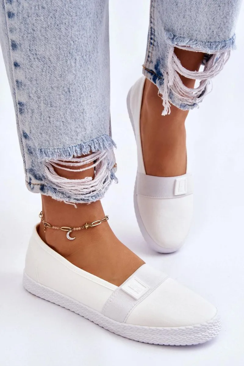 Sale Big Star Shoes Damskie Wsuwane Tenisówki Big Star LL274201 Białe