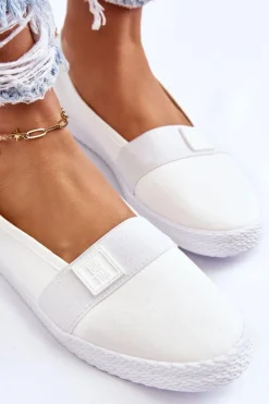 Sale Big Star Shoes Damskie Wsuwane Tenisówki Big Star LL274201 Białe