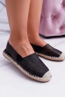 Clearance Boto Damskie Wsuwane Złote Espadryle Cekiny Ques