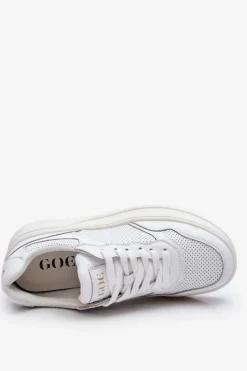 Best GOE Damskie Wygodne Buty Sportowe LL2N4054 Biało-Beżowe