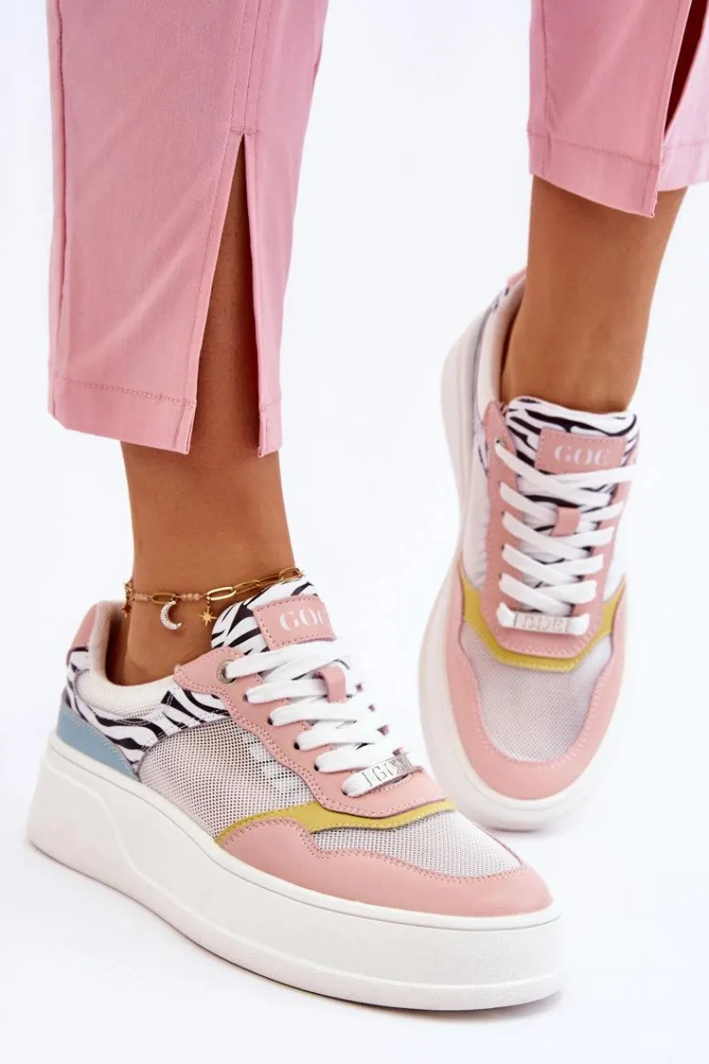 Outlet Damskie Wygodne Buty Sportowe LL2N4053 Multikolor Damskie Sneakersy Damskie