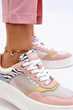 Outlet Damskie Wygodne Buty Sportowe LL2N4053 Multikolor Damskie Sneakersy Damskie