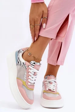 Outlet Damskie Wygodne Buty Sportowe LL2N4053 Multikolor Damskie Sneakersy Damskie