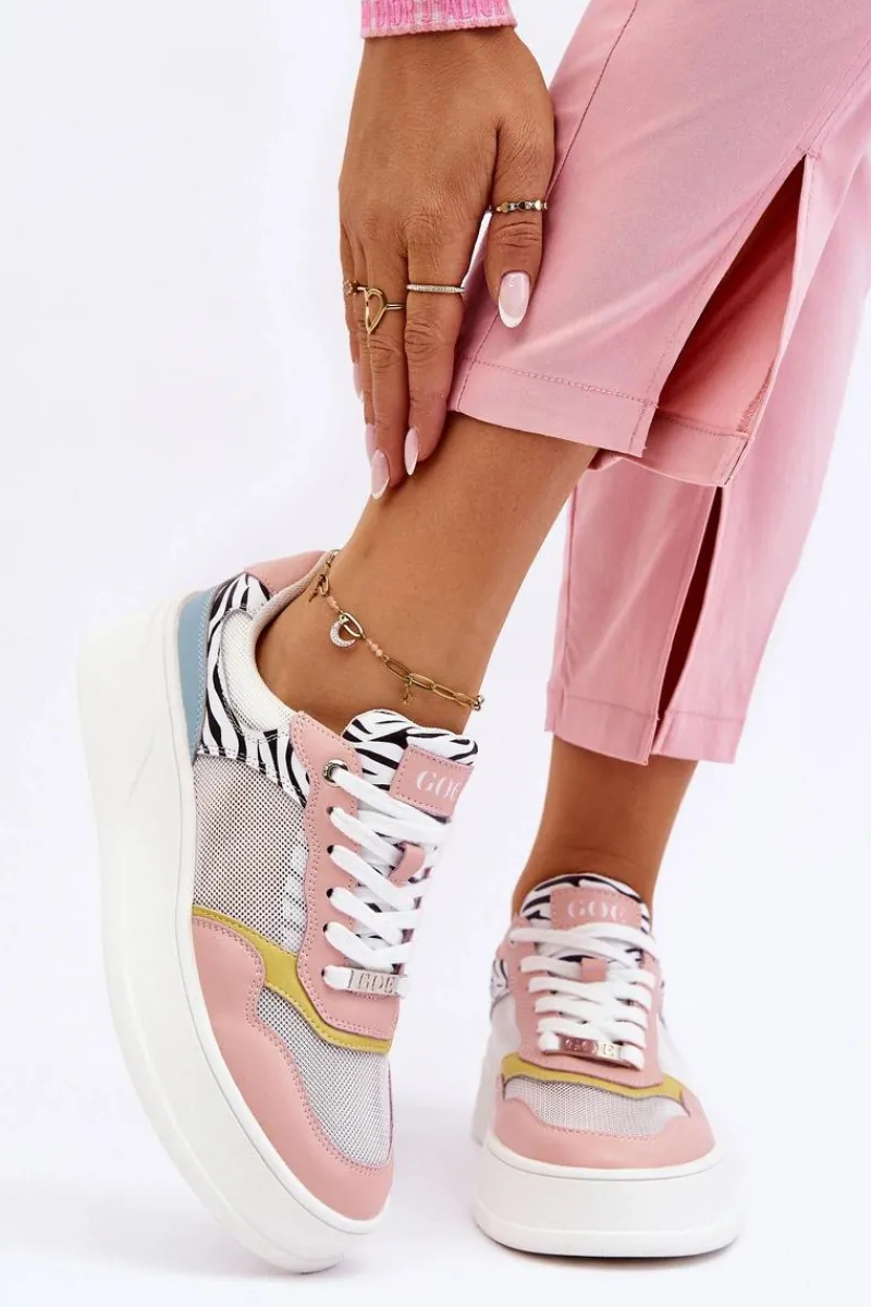 Outlet Damskie Wygodne Buty Sportowe LL2N4053 Multikolor Damskie Sneakersy Damskie