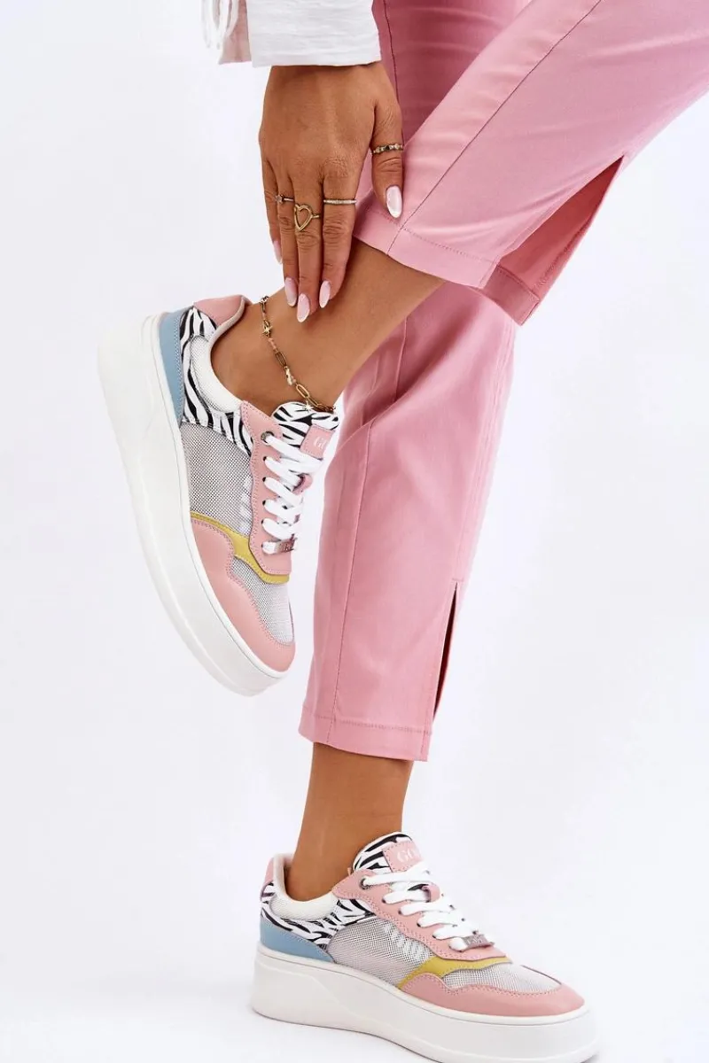 Outlet Damskie Wygodne Buty Sportowe LL2N4053 Multikolor Damskie Sneakersy Damskie