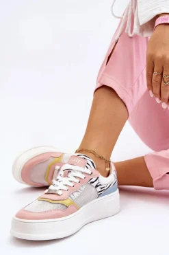 Outlet Damskie Wygodne Buty Sportowe LL2N4053 Multikolor Damskie Sneakersy Damskie