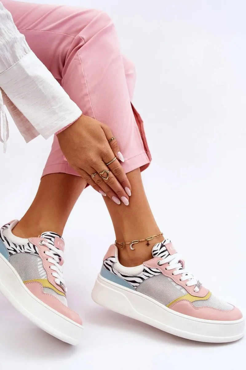 Outlet Damskie Wygodne Buty Sportowe LL2N4053 Multikolor Damskie Sneakersy Damskie