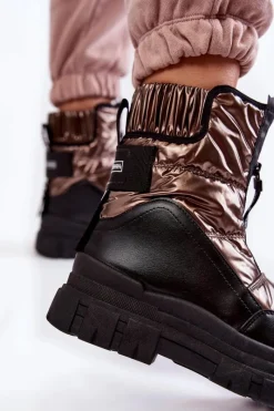 New Damskie Wygodne Śniegowce Brązowo-Czarne Elodia Damskie Śniegowce Damskie