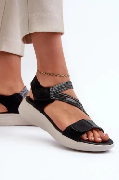 Sandały Płaskie><noscript><img width=