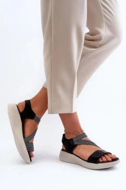 Sandały Płaskie><noscript><img width=