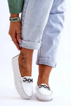 Clearance Buty damskie Vinceza Damskie Wygodne Skórzane Mokasyny Białe Miguel