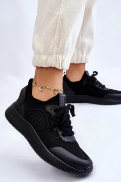 Buty Sportowe Na Platformie|Buty Sportowe Big Star>Big Star Shoes Damskie Wygodne Sneakersy Memory Foam System Big Star LL274414 Czarne