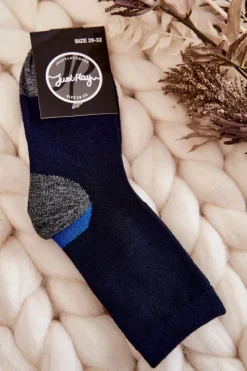 Discount Just Play Damskie Wysokie Bawełniane Skarpety Granatowe