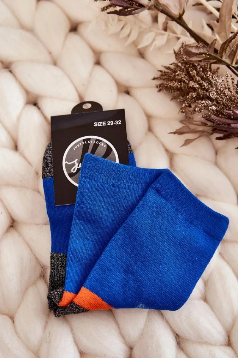 Skarpetki|Skarpetki>Just Play Damskie Wysokie Bawełniane Skarpety Niebieskie