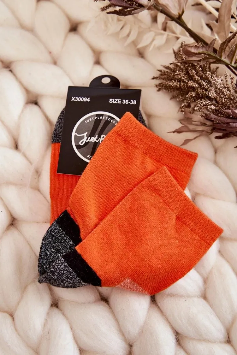 Skarpetki|Skarpetki>Just Play Damskie Wysokie Bawełniane Skarpety Pomarańczowe