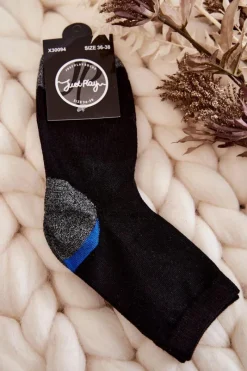 Clearance Just Play Damskie Wysokie Bawełniane Skarpety Czarne