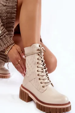 Botki Sznurowane|Botki Zimowe Damskie><noscript><img width=