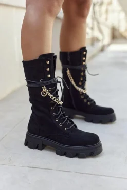 Best Damskie Wysokie Botki Kozaki Czarne Villes Damskie Kozaki Płaskie|Kozaki Zamszowe