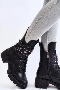 Damskie Trapery|Botki Sznurowane><noscript><img width=