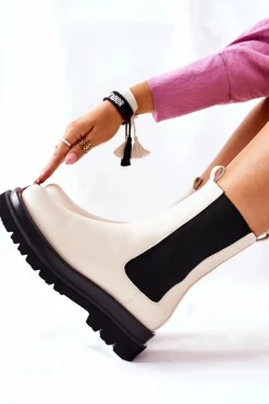 Brązowe I Beżowe Botki|Botki Płaskie><noscript><img width=