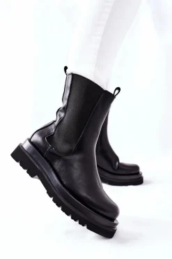 Czarne Botki|Botki Płaskie><noscript><img width=