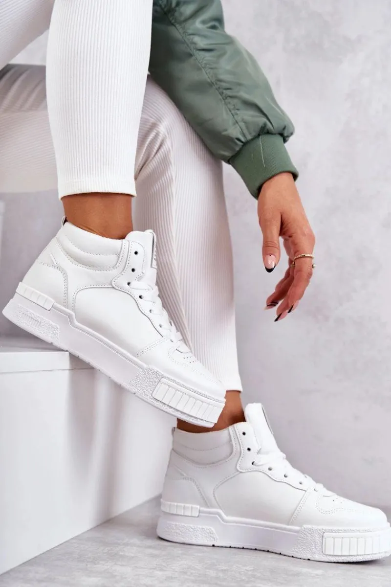 Outlet Buty damskie Vinceza Damskie Wysokie Buty Sportowe Białe Trisa