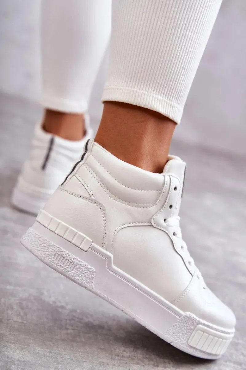 Outlet Buty damskie Vinceza Damskie Wysokie Buty Sportowe Białe Trisa