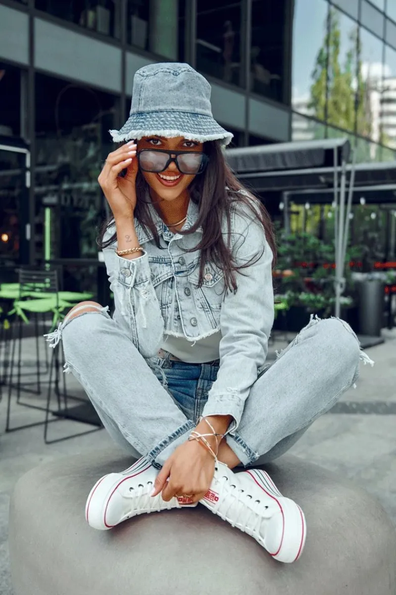 Trampki Damskie Big Star|Trampki Damskie Wysokie>Big Star Shoes Damskie Wysokie Materiałowe Trampki Na Platformie Big Star LL274185 Białe Biały