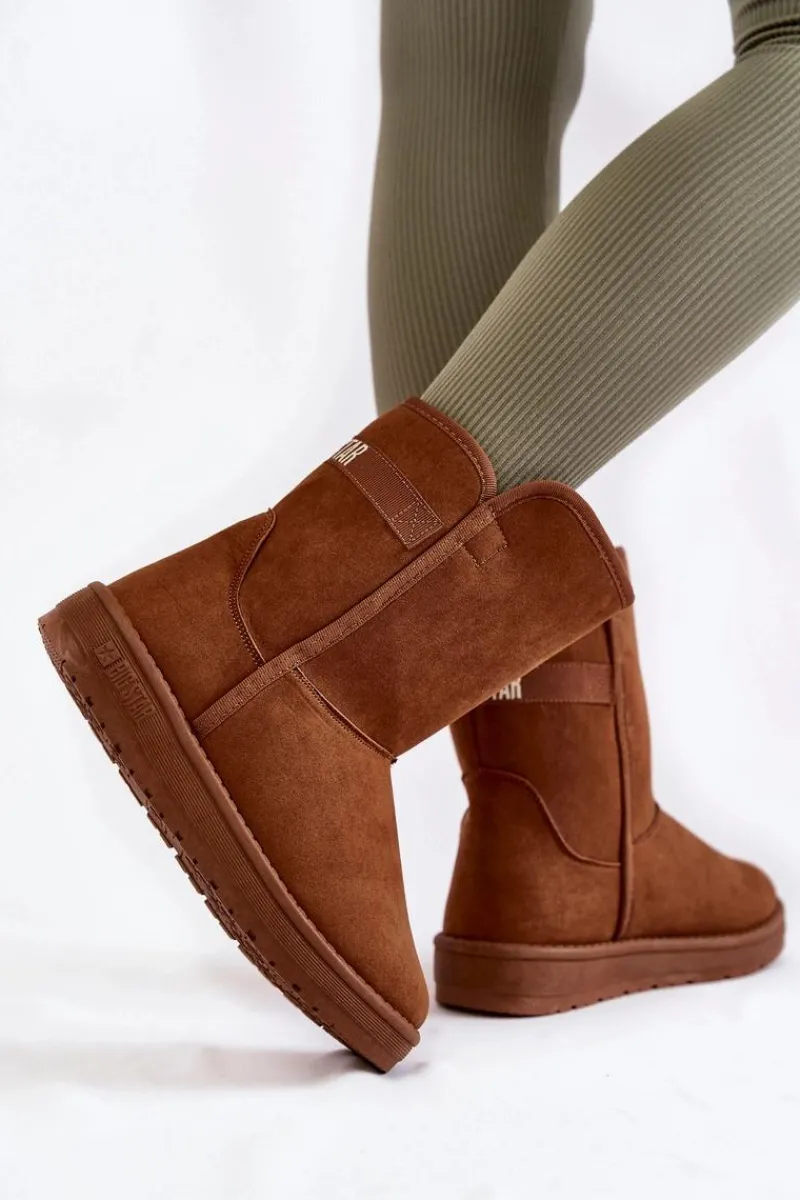 Śniegowce Damskie>Big Star Shoes Damskie Wysokie Śniegowce Big Star KK274616 Brązowe Brązowy