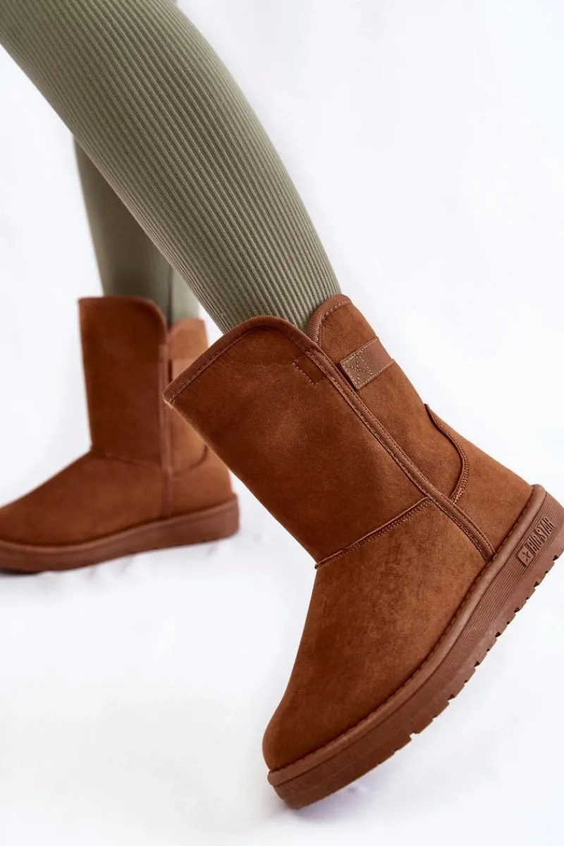 Śniegowce Damskie>Big Star Shoes Damskie Wysokie Śniegowce Big Star KK274616 Brązowe Brązowy